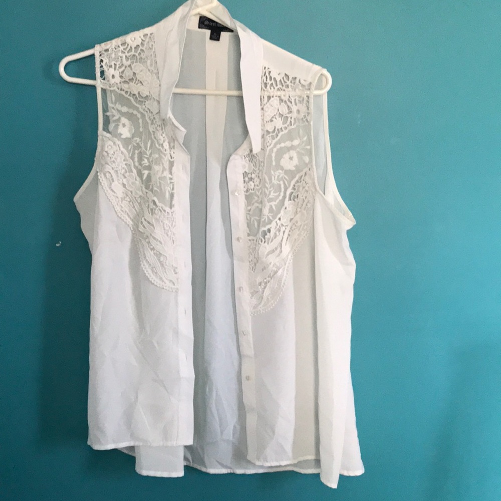 Off-White sheer Lace tank top